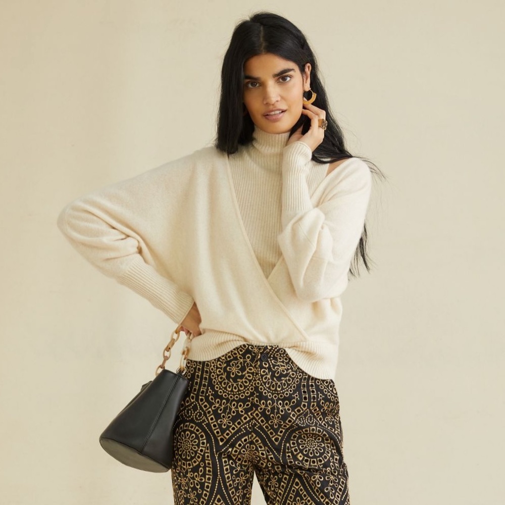 Cashmere Surplice Sweater in size Large